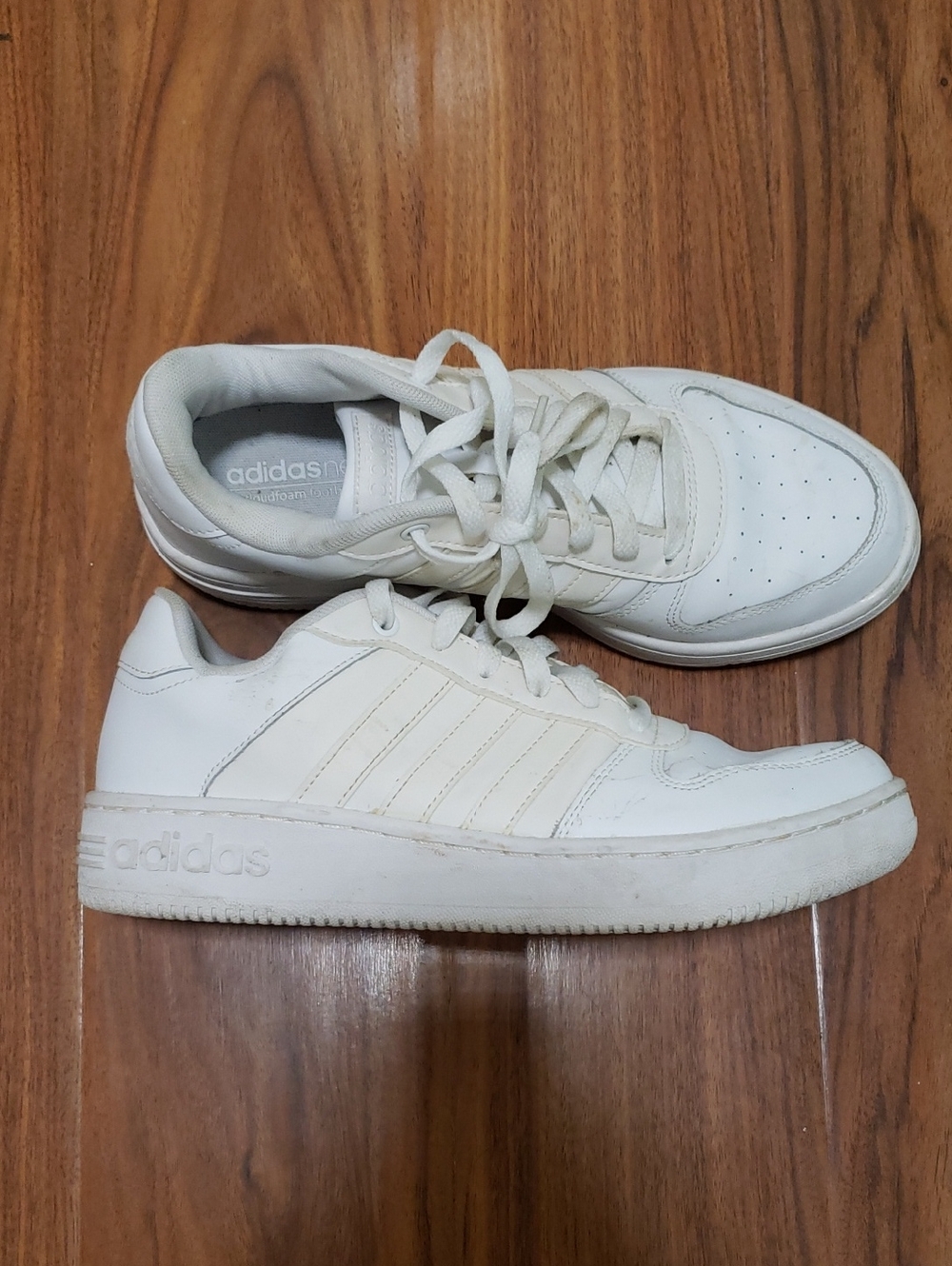 adidas White Low-Top Leather Sneakers